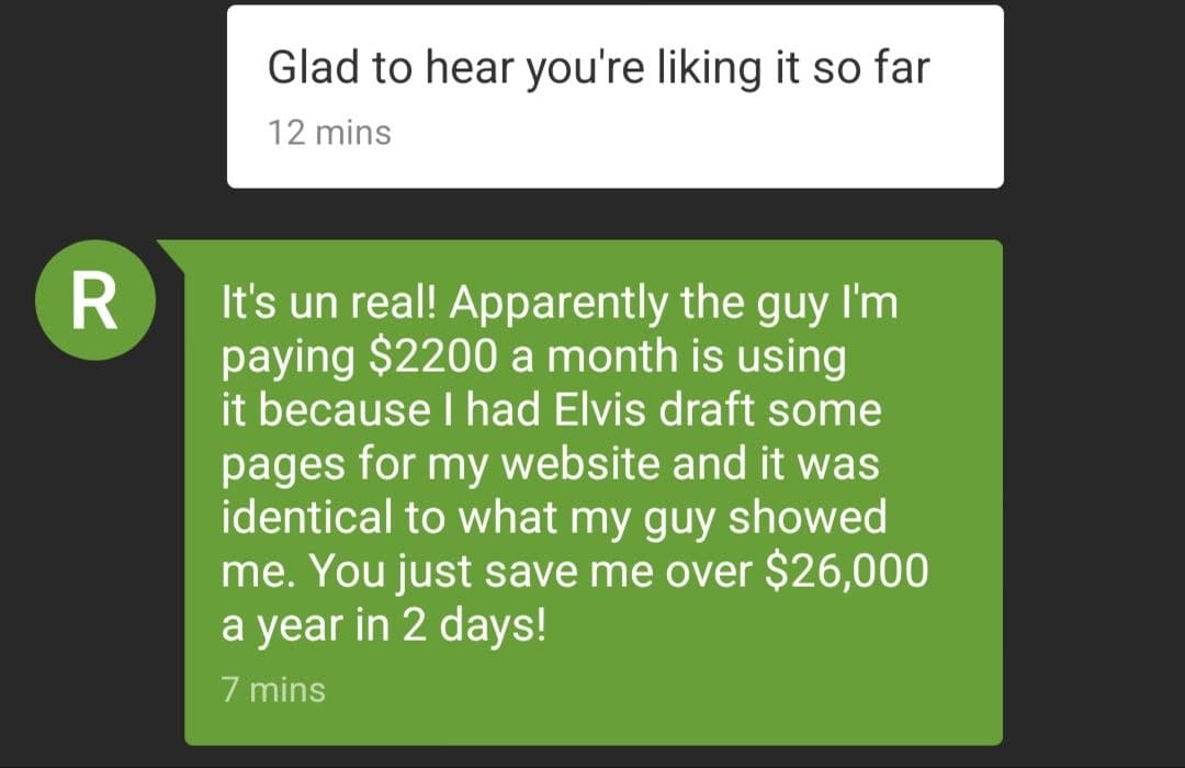 An anonymous workshop operator’s original text reporting an estimated $26,000 in annual savings after two days.